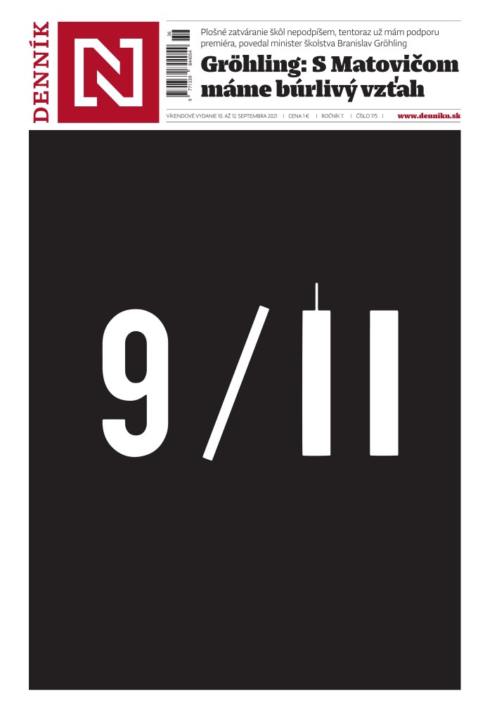 Dennik N cover, Sept. 10, 2021, on the 20th anniversary of the attacks in New York. 