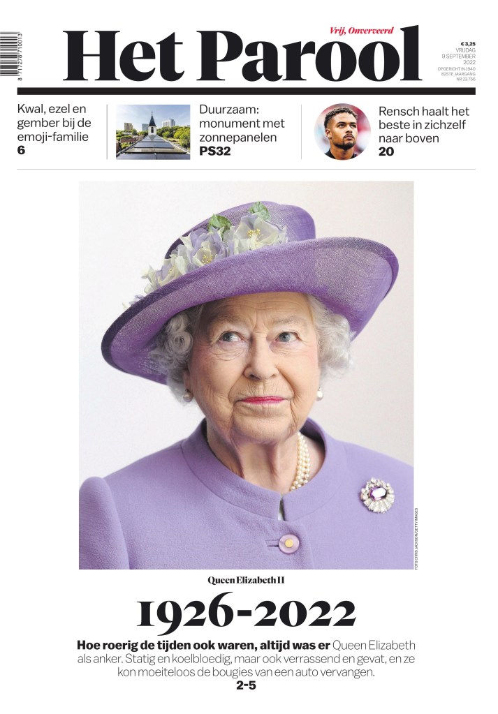 Het Parool front page,Sept. 9, 2022