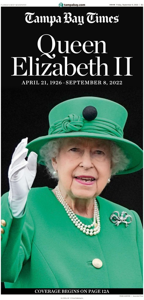 Tampa Bay Times front page, Sept. 9, 2022