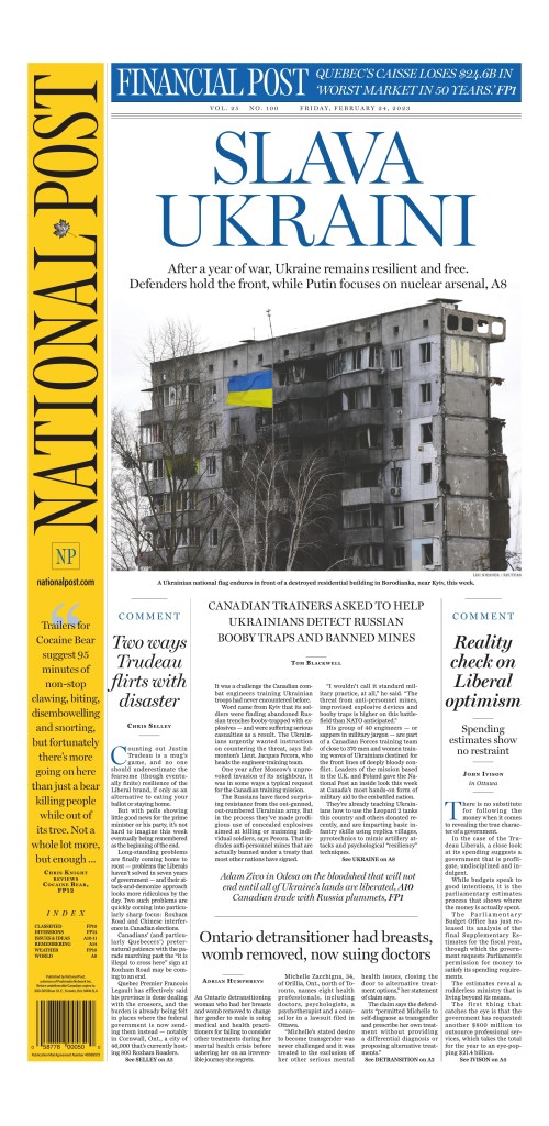 National Post front page, Feb. 24, 2023
