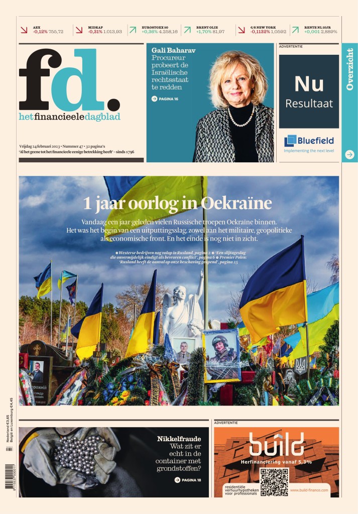 Het Financieele Dagblad front page, Feb. 24, 2023